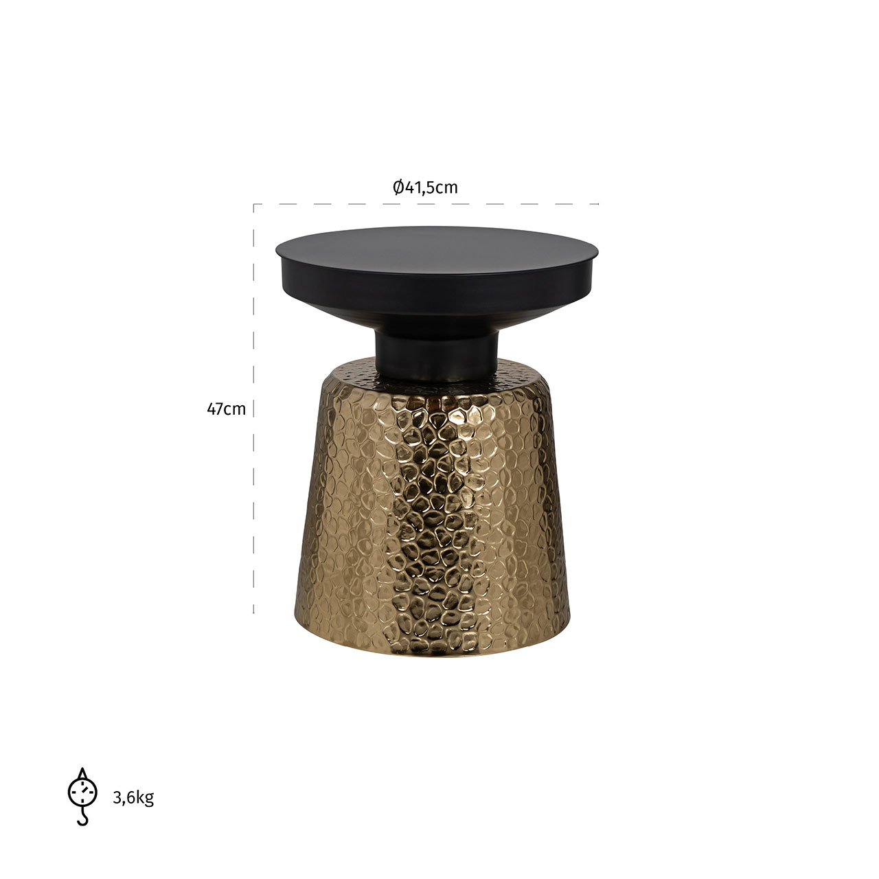 Urban | Beistelltisch Freddie (schwarz/gold)