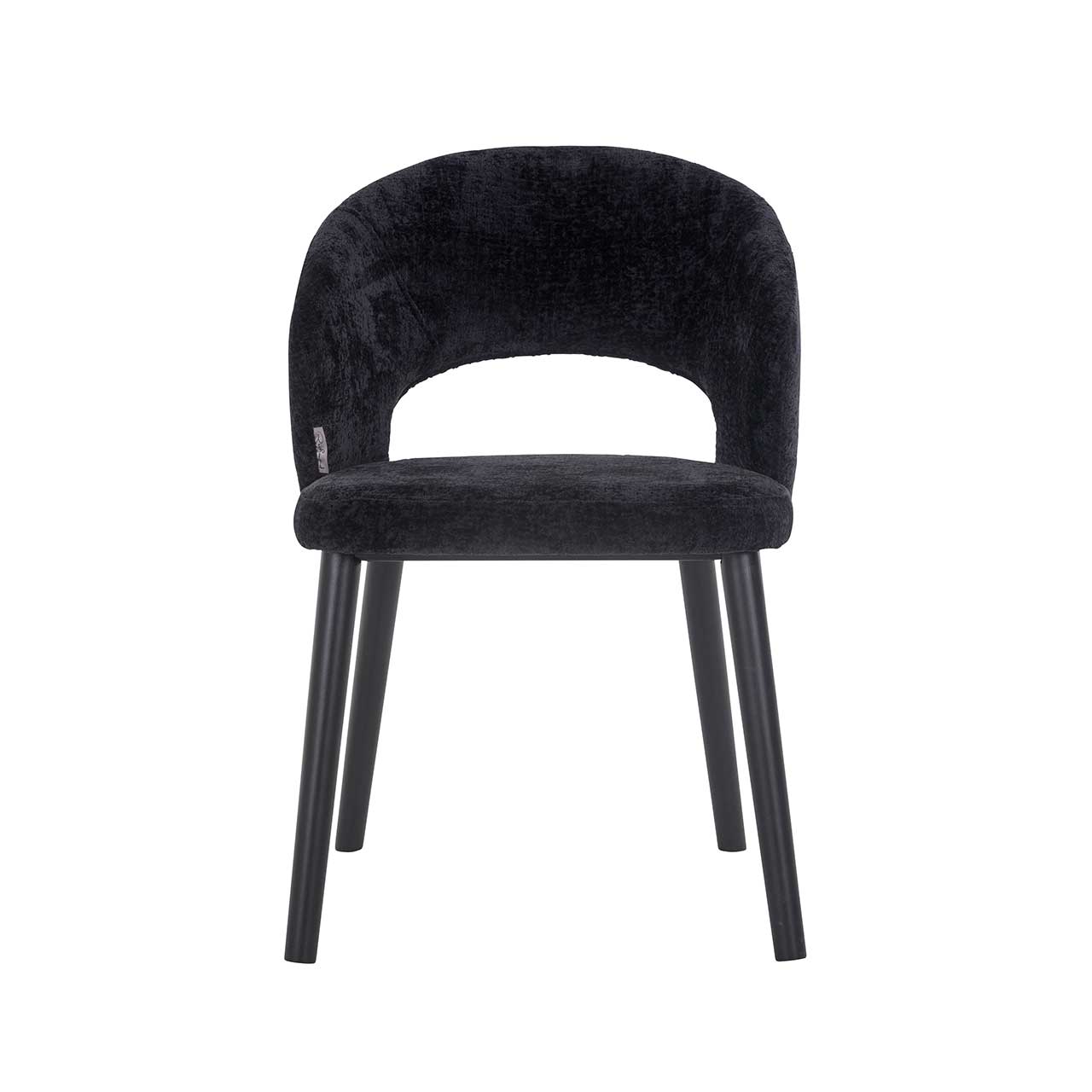 Stuhl Savoy aus Chenille (schwarz)