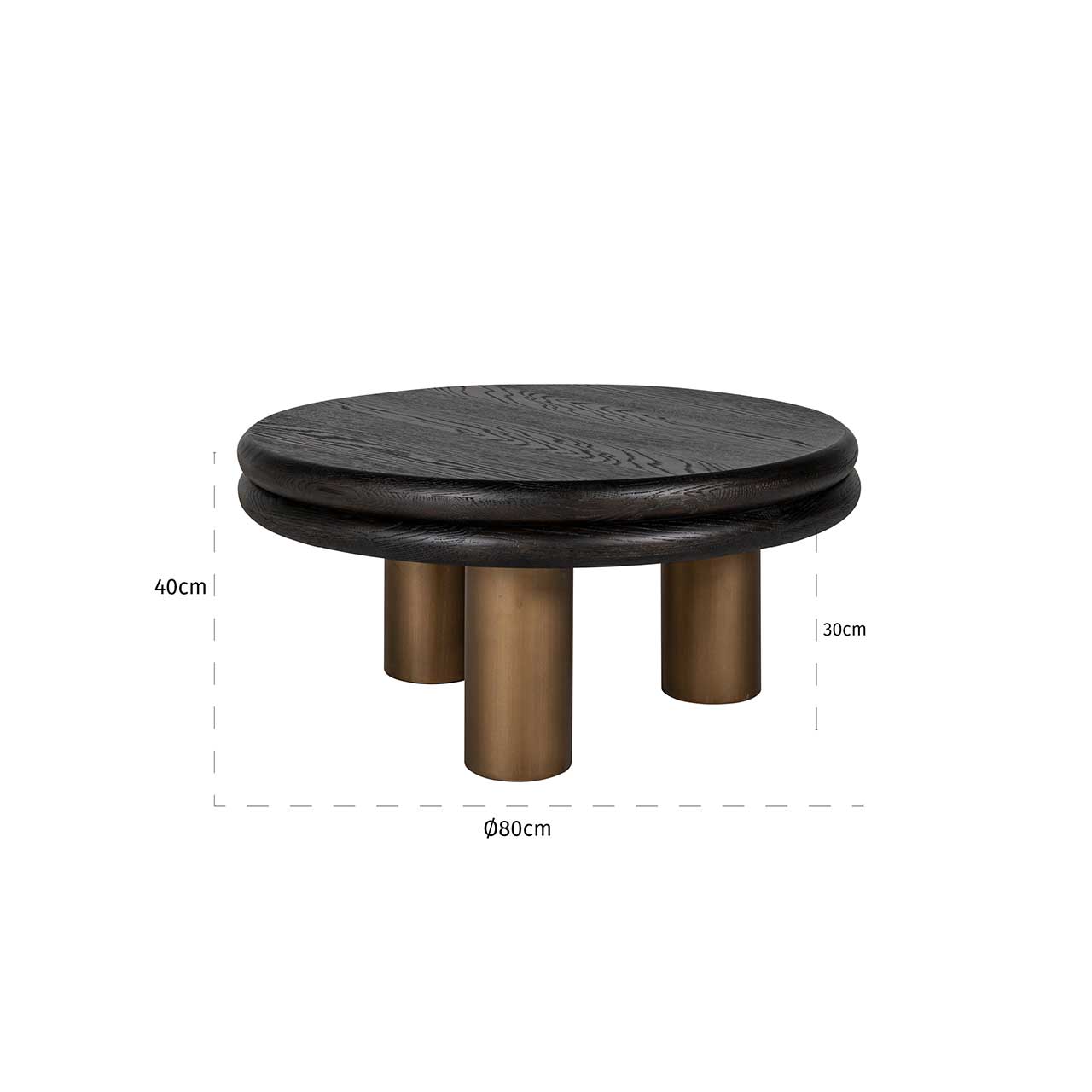 Macaron | Couchtisch (schwarz rustikal)