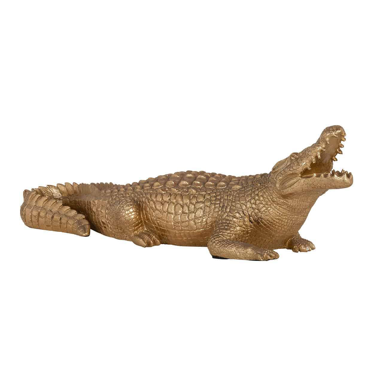Richmond Decoration | Deko-Objekt Krokodil (gold) S