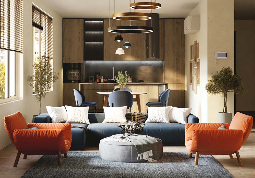 Ein eingerichtetes Wohnzimmer  in modernem Einrichtungsstill von Richmond Blog