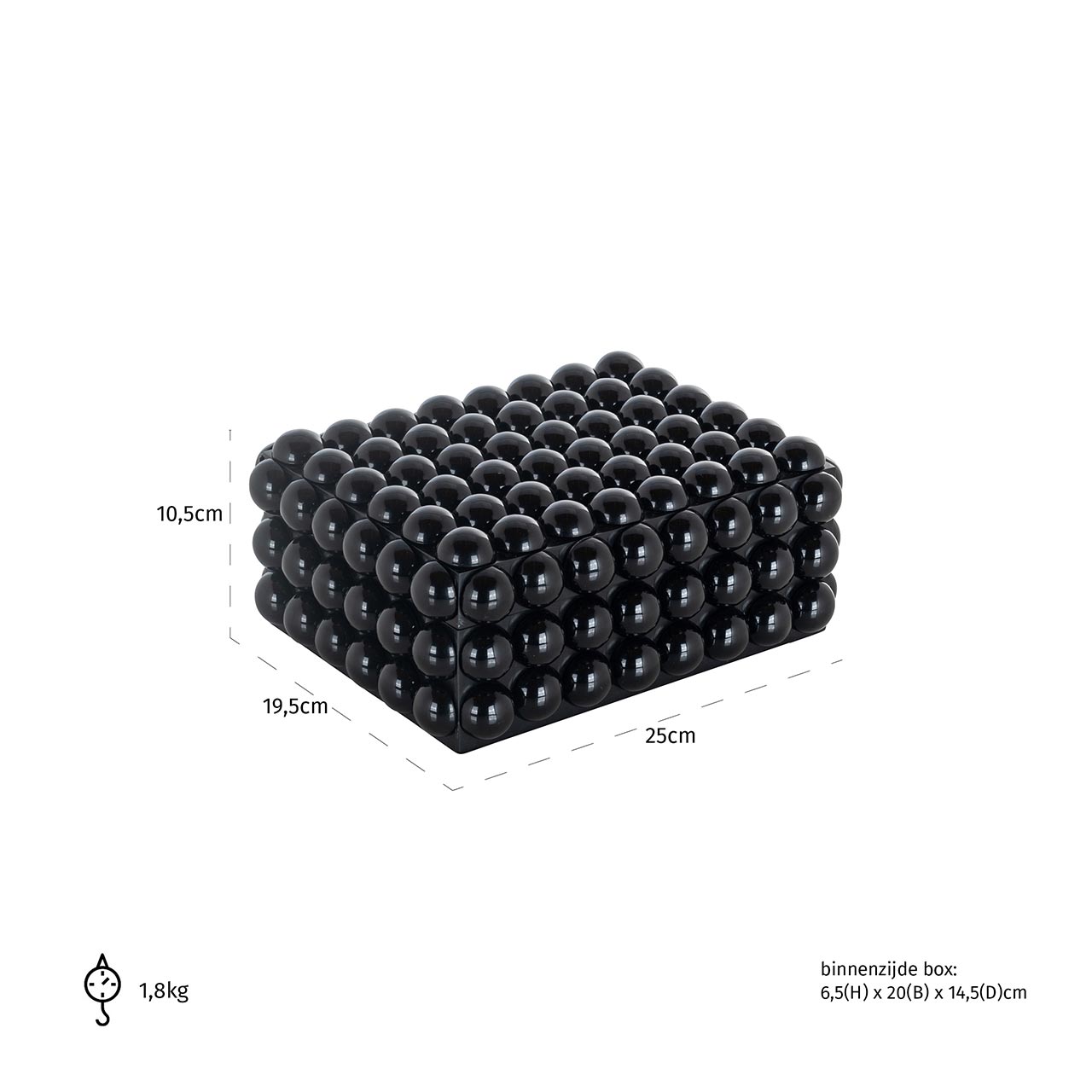 Richmond Decoration | Schmuckbox Batool (schwarz) S