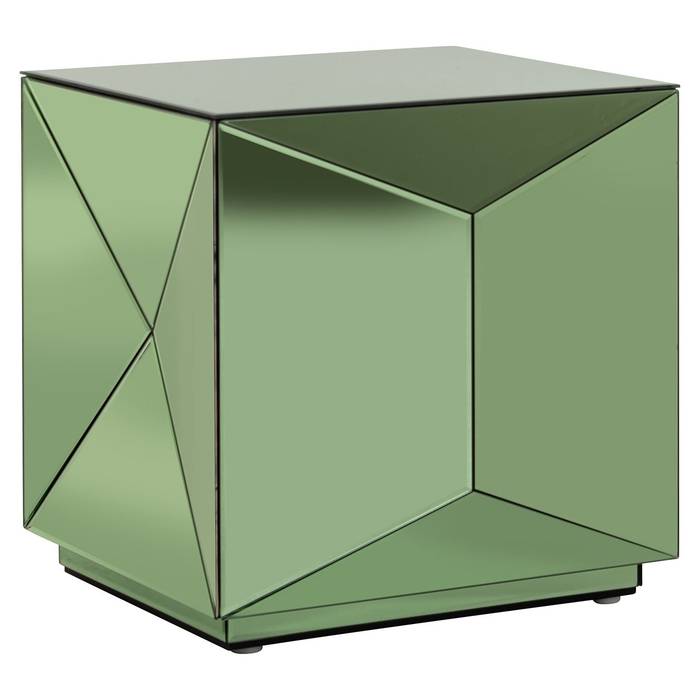 Beistelltisch Shifra Spiegel (gruen), von vorne aufgenommen. Modernes und elegantes Design