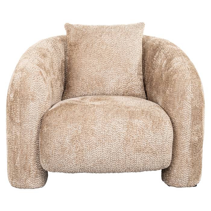 Sessel Milania (Be Lovely 170 Beige) Beiger Sessel namens Milania (Be Lovely 170 Beige), frontal aufgenommen. Elegantes Design mit klaren Linien