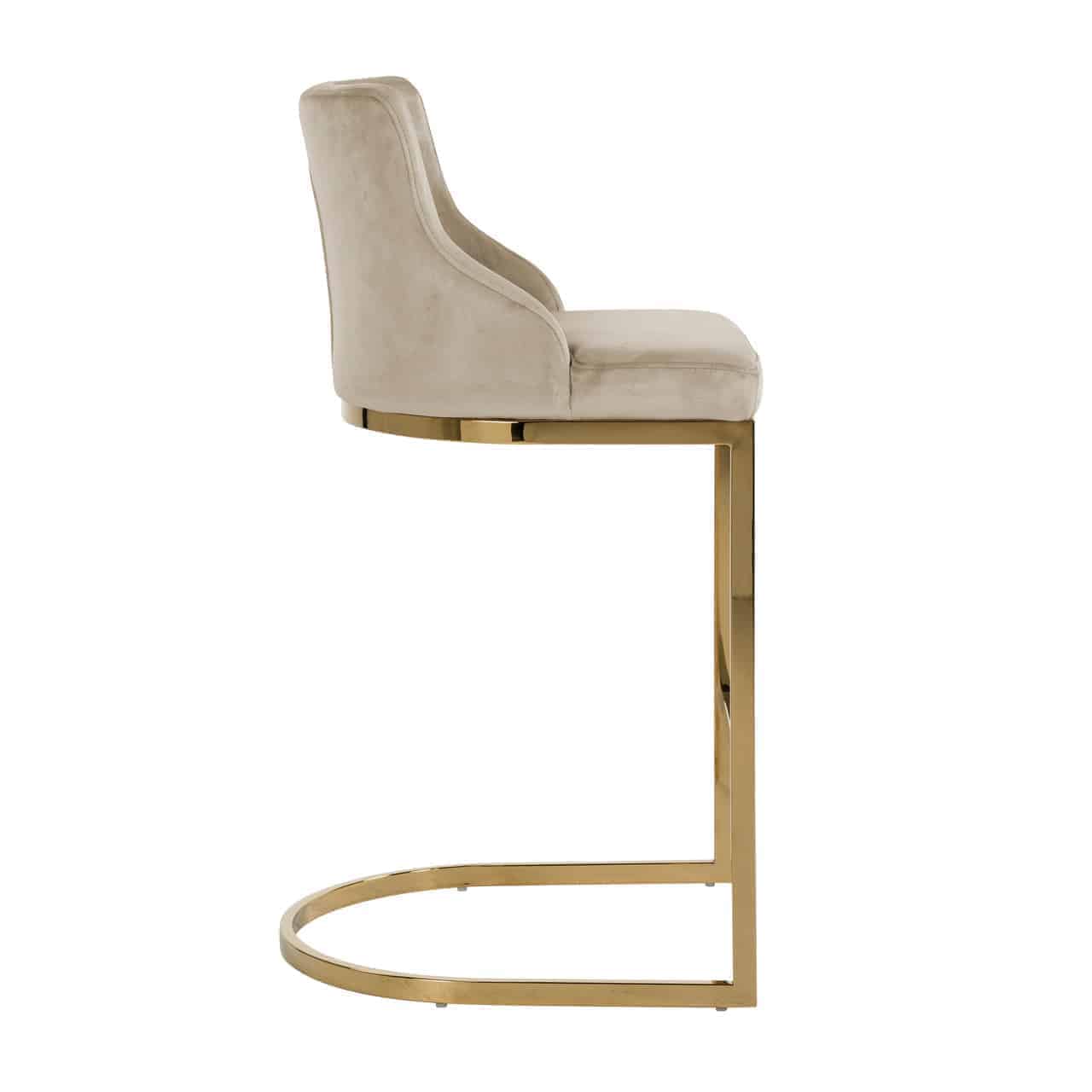 Barhocker Bolton aus Samt (khaki)