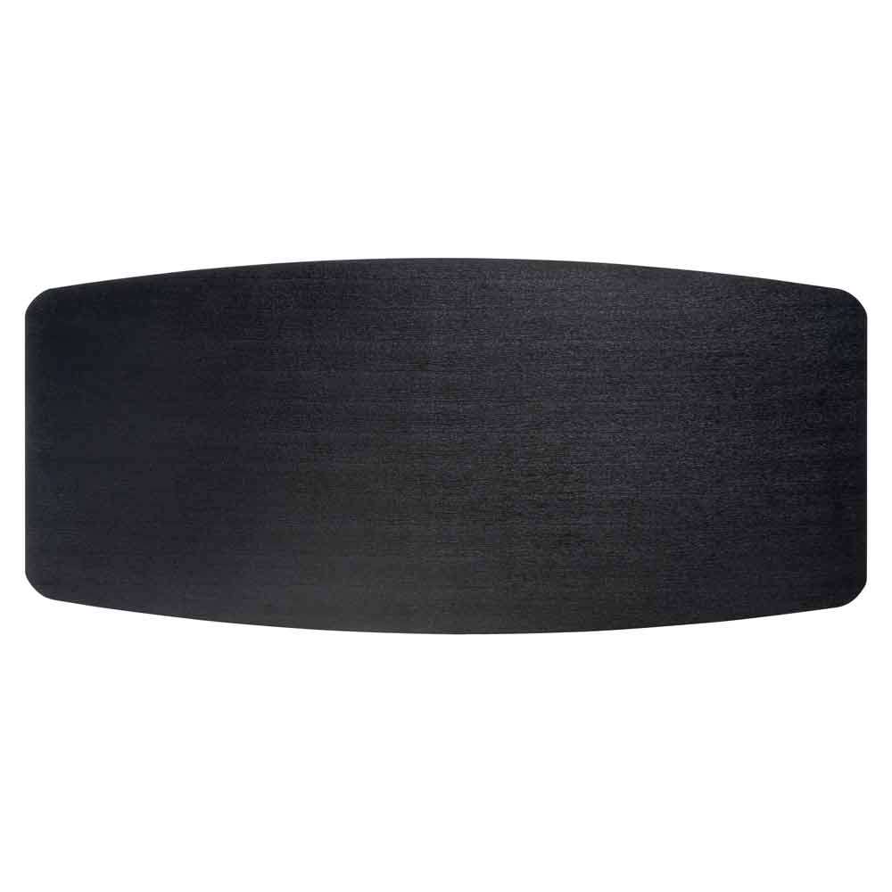 Esstisch Bonvoy 260 (schwarz) Das Bild zeigt die Oberfläche eines Tisches mit einer zylindrischen Form in einer einheitlich dunklen Farbe. Die Oberfläche ist glatt und matt.