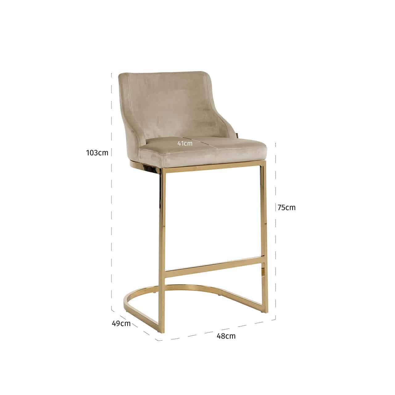 Barhocker Bolton aus Samt (khaki)