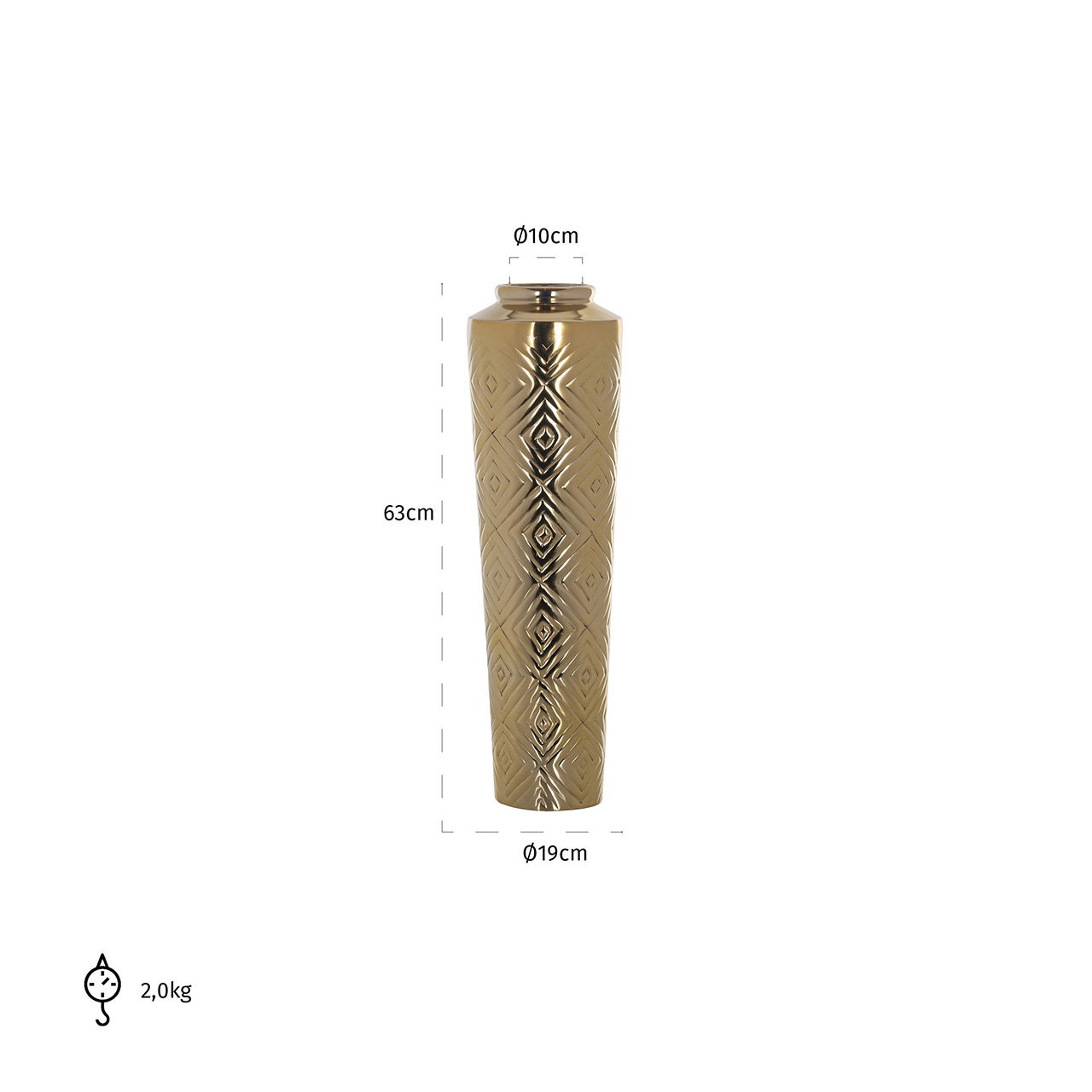 Richmond Decoration | Vase Dana (gold) S