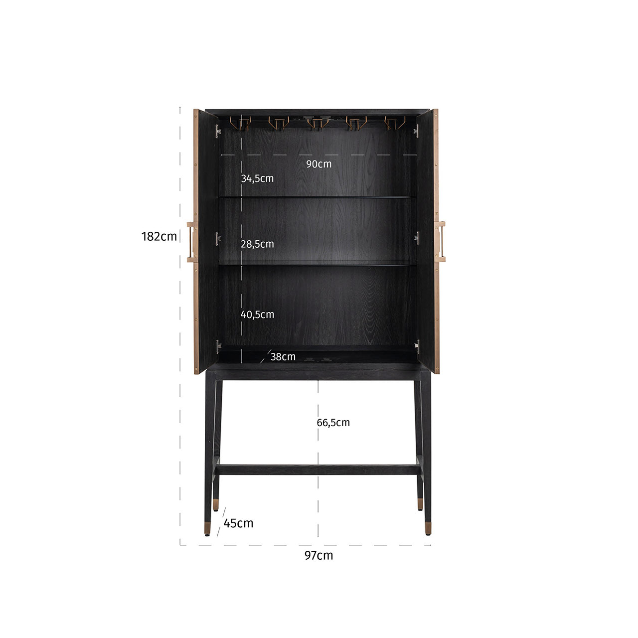 Bloomville | Schrank mit 2 Türen (gold) Bloomville | Schrank mit 2 Türen (gold)