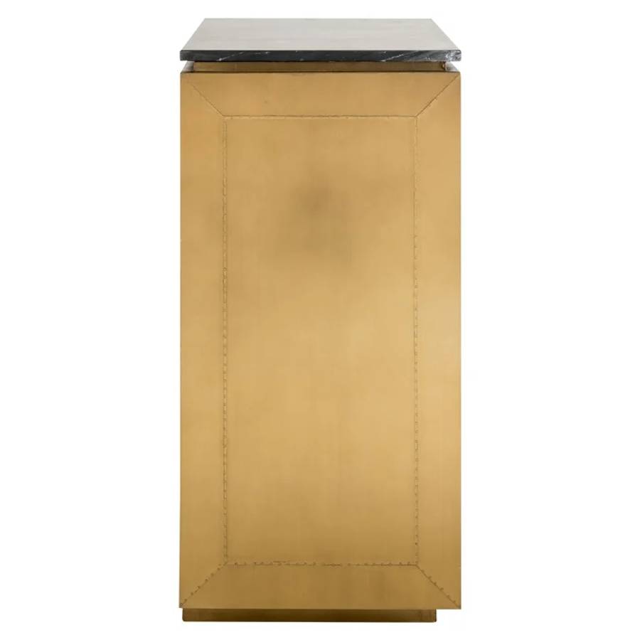 Das Sideboard Finsbury 2-türig wird jetzt von der Seite gezeigt. Man sieht die schlanke, rechteckige Form.