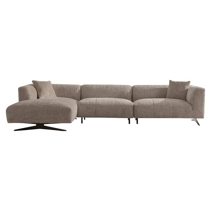 Das Sofa Hoxton 3-Sitzer + Lounge rechts (Be Trendy 01 Nature) ist ein elegantes und modernes Sofa in einem schönen Beige.