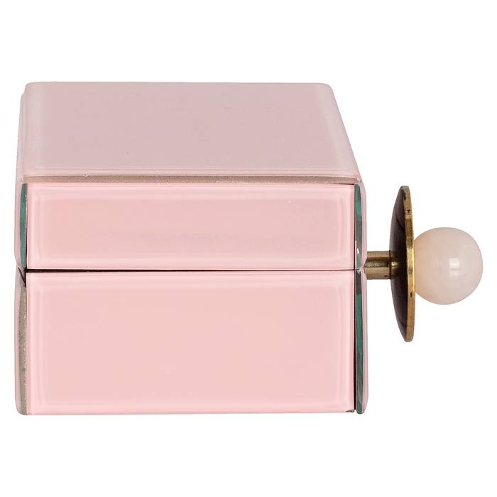 Aufbewahrungsbox Jamila klein (rosa), seitlich aufgenommen. Modernes und stilvolles Design
