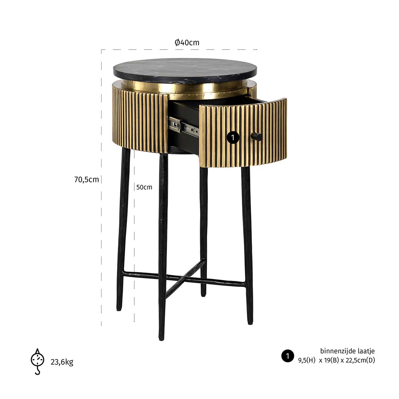 Ironville | Beistelltisch (gold)