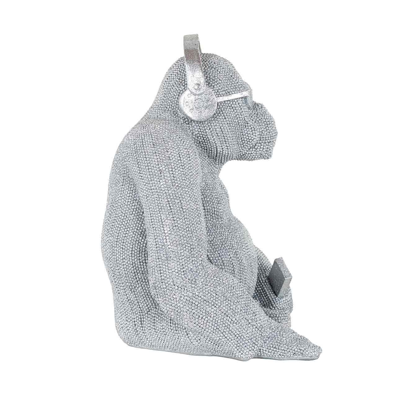 Richmond Decoration | Deko-Objekt Gorilla Musik Tonka (silber)