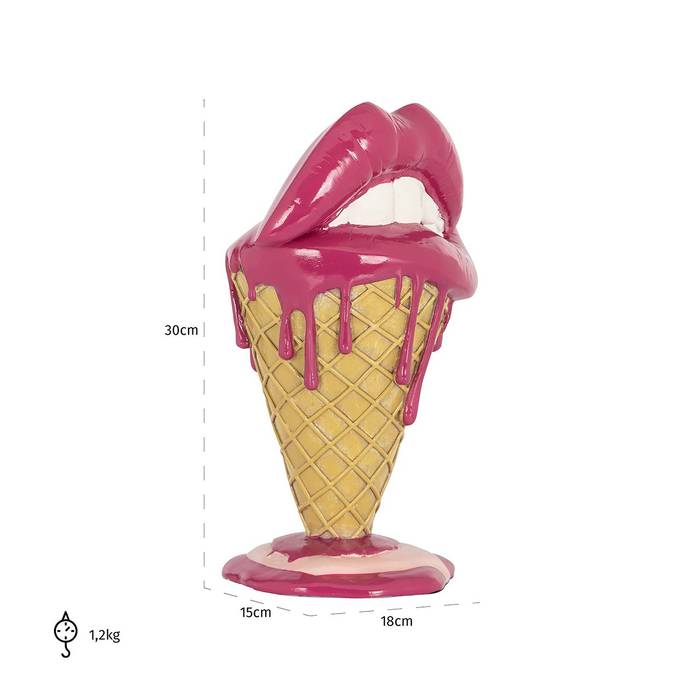 Das Dekoobjekt Eis Lips in sinnlicher Lippenform mit Maßen