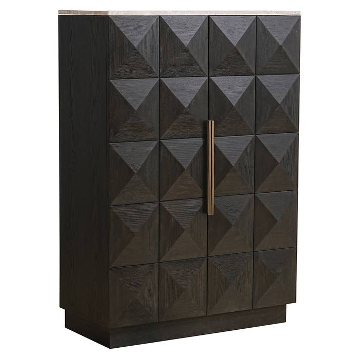 Schrank Claremont 2-türig (braun) Das Bild zeigt den Schrank Claremont 2-türig (braun). Der Schrank hat ein elegantes und modernes Design mit einer braunen Holzoberfläche. Er verfügt über zwei Türen, die großzügigen Stauraum.