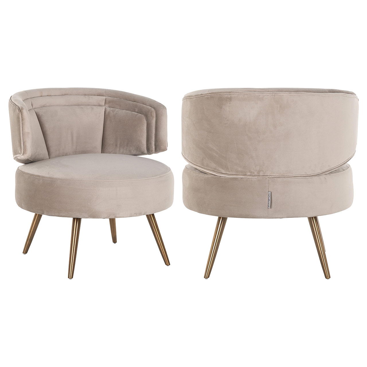 Sessel Hazel aus Samt (khaki) Sessel Hazel aus Samt (khaki)