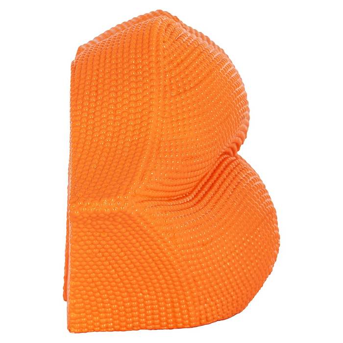 Deko-Objekt "Buchständer Lippen" von Richmond Decoration, orangefarbener Ständer in Lippenform, elegantes Design, ideal zur Präsentation von Büchern und Dekoration.