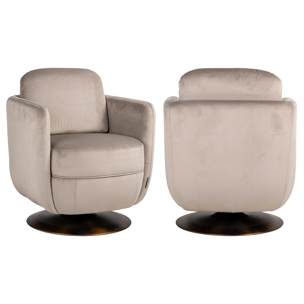 Drehsessel Turner aus Samt (khaki) Drehsessel Turner aus Samt (khaki)