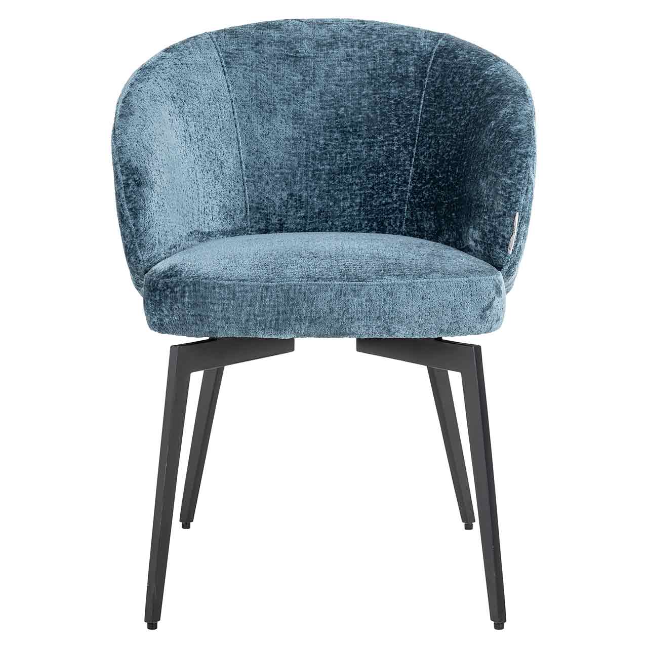 Stuhl Amphara aus Chenille (blau) Stuhl Amphara aus Chenille (blau)