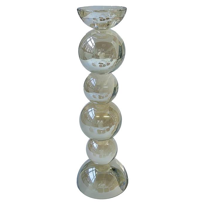 Kerzenhalter Emie groß aus hochwertigem Glas. Klarer, zeitloser Design für stimmungsvolles Licht und elegante Akzente. Ideal für Tisch oder als dekorativer Akzent.