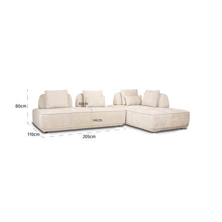 Sofa Tudor mit abnehmbarer Rückenlehne (Unicorn 11 cream)