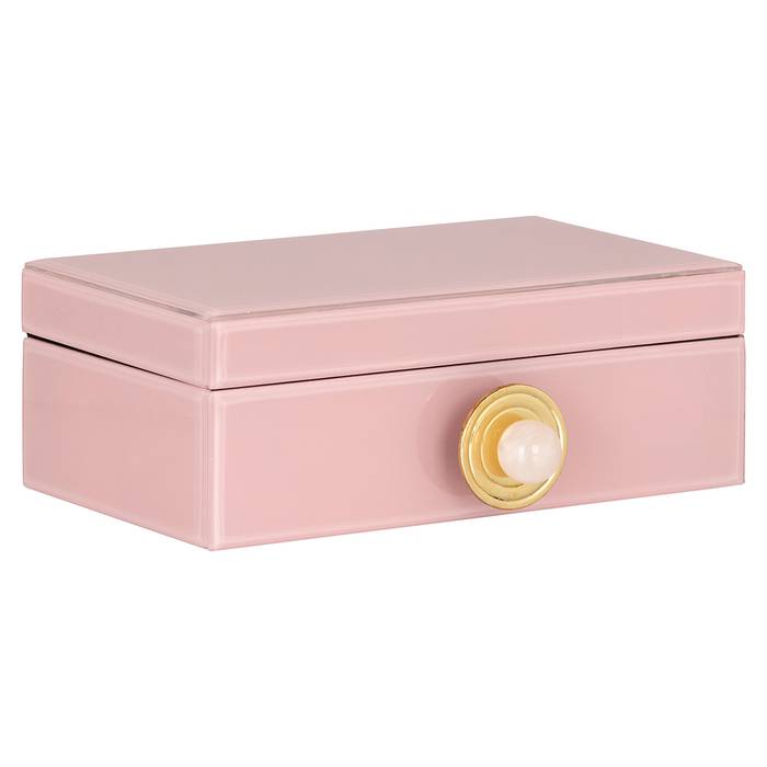 Aufbewahrungsbox Jamila groß (rosa), schräg von vorne aufgenommen. Modernes und stilvolles Design