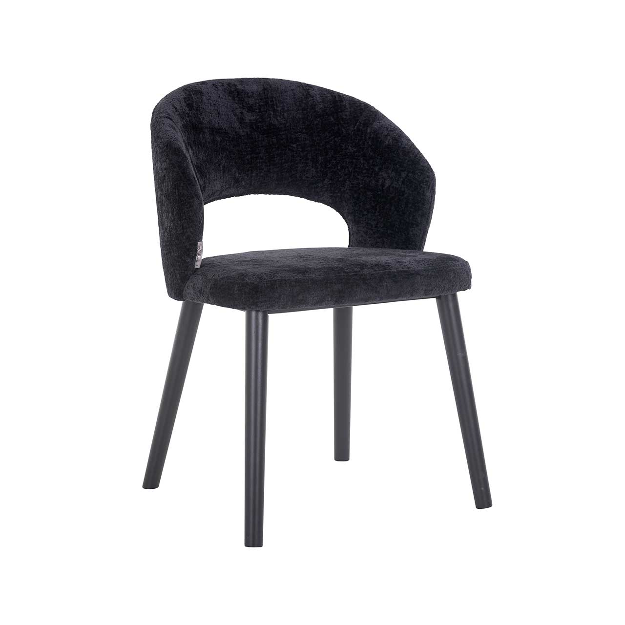Stuhl Savoy aus Chenille (schwarz)