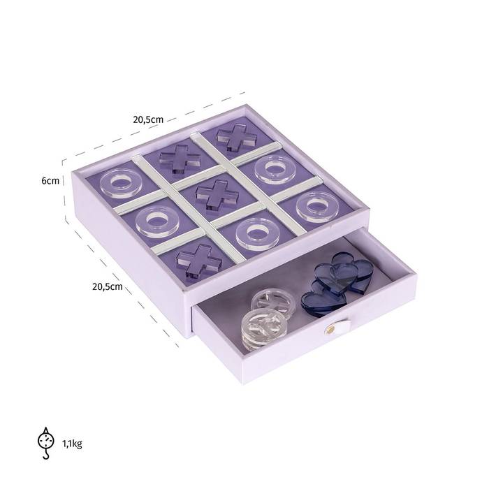 Tic Tac Toe Jay, frontal aufgenommen, mit den Maßen 20,5 x 6 x 20,5 cm. Stilvolles und modernes Design
