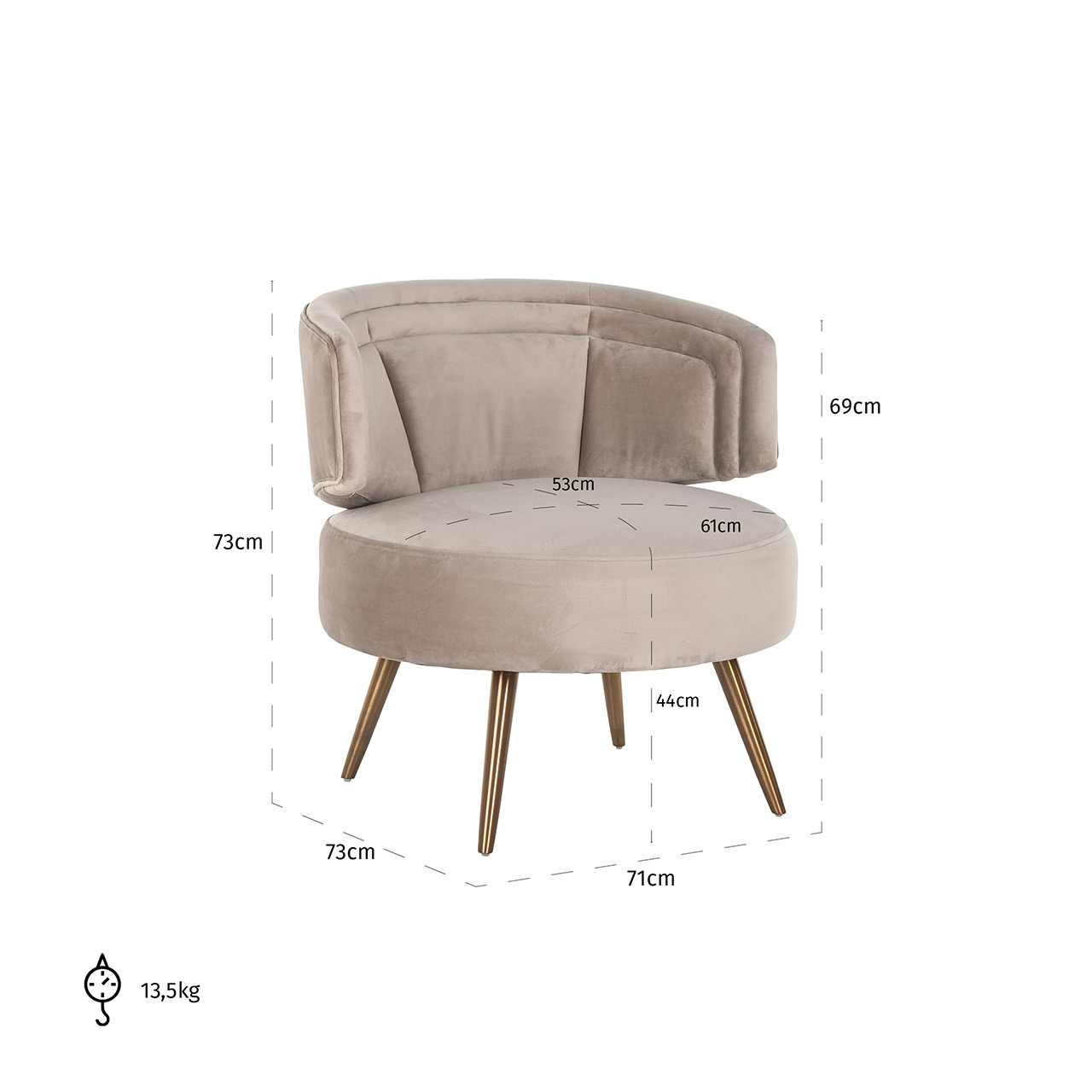 Sessel Hazel aus Samt (khaki) Sessel Hazel aus Samt (khaki)