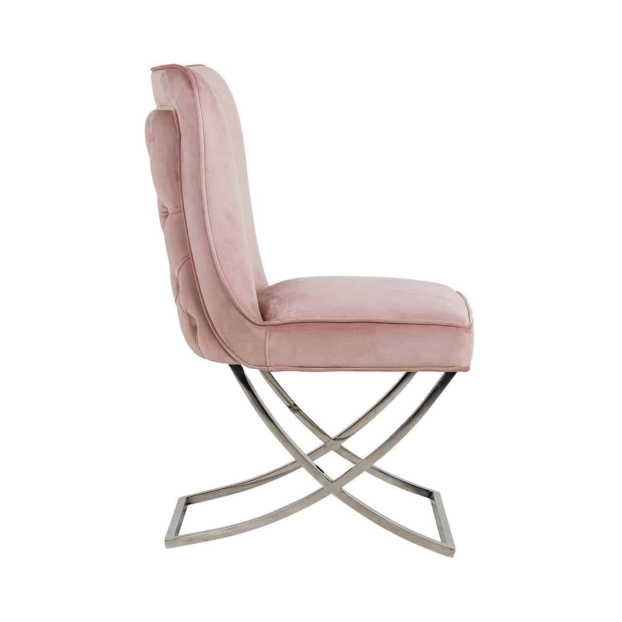 Stuhl Scarlett aus Samt (pink)
