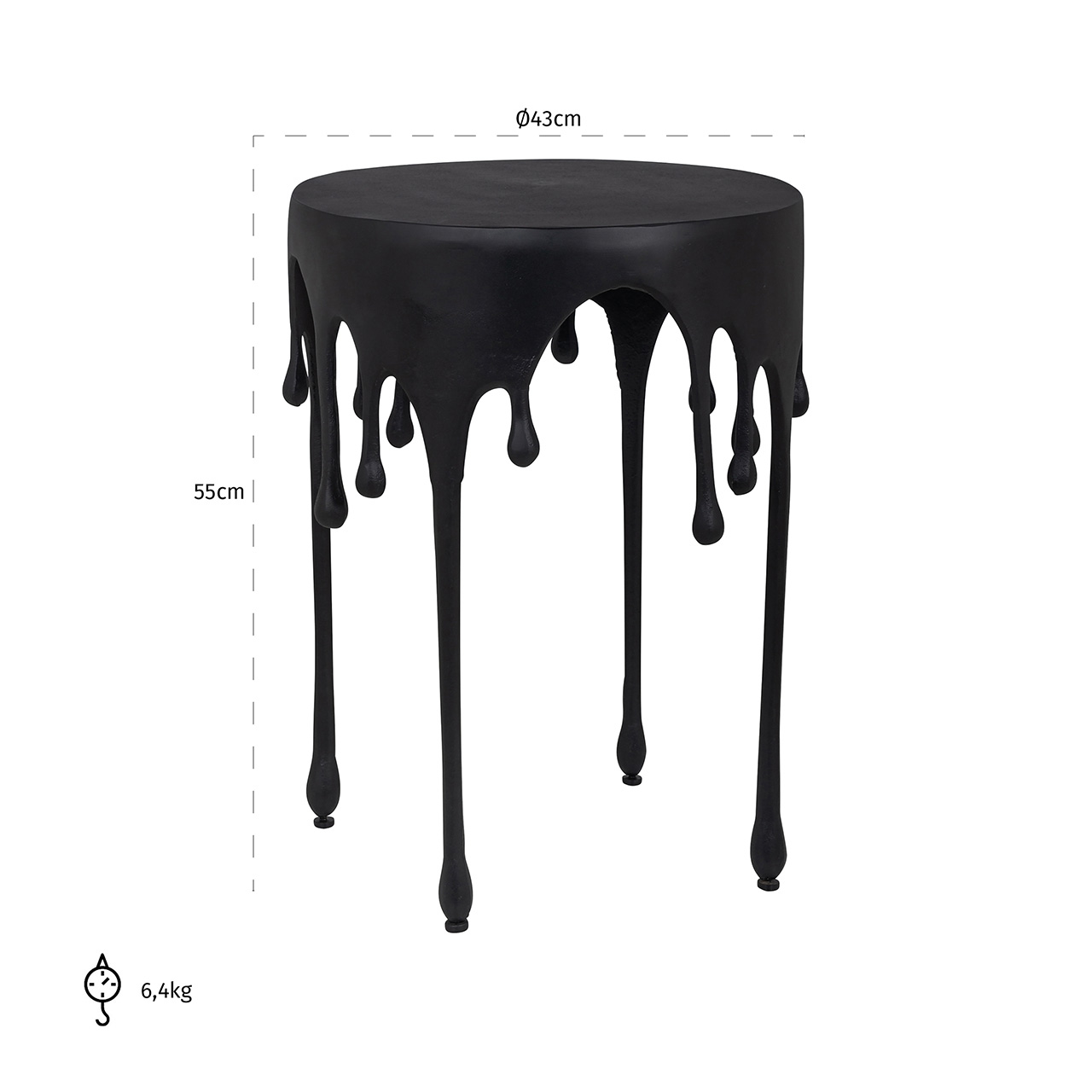 Chandon | Beistelltisch Laila (schwarz)