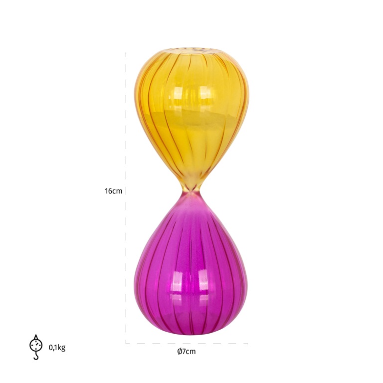 Richmond Decoration | Deko-Objekt Sanduhr Jahla (gelb/pink)