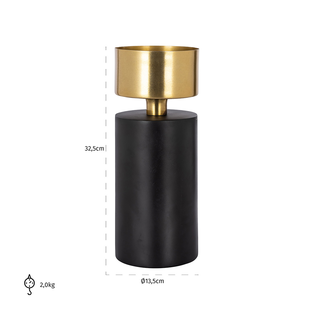 Richmond Decoration | Kerzenhalter Tess (schwarz/gold) S