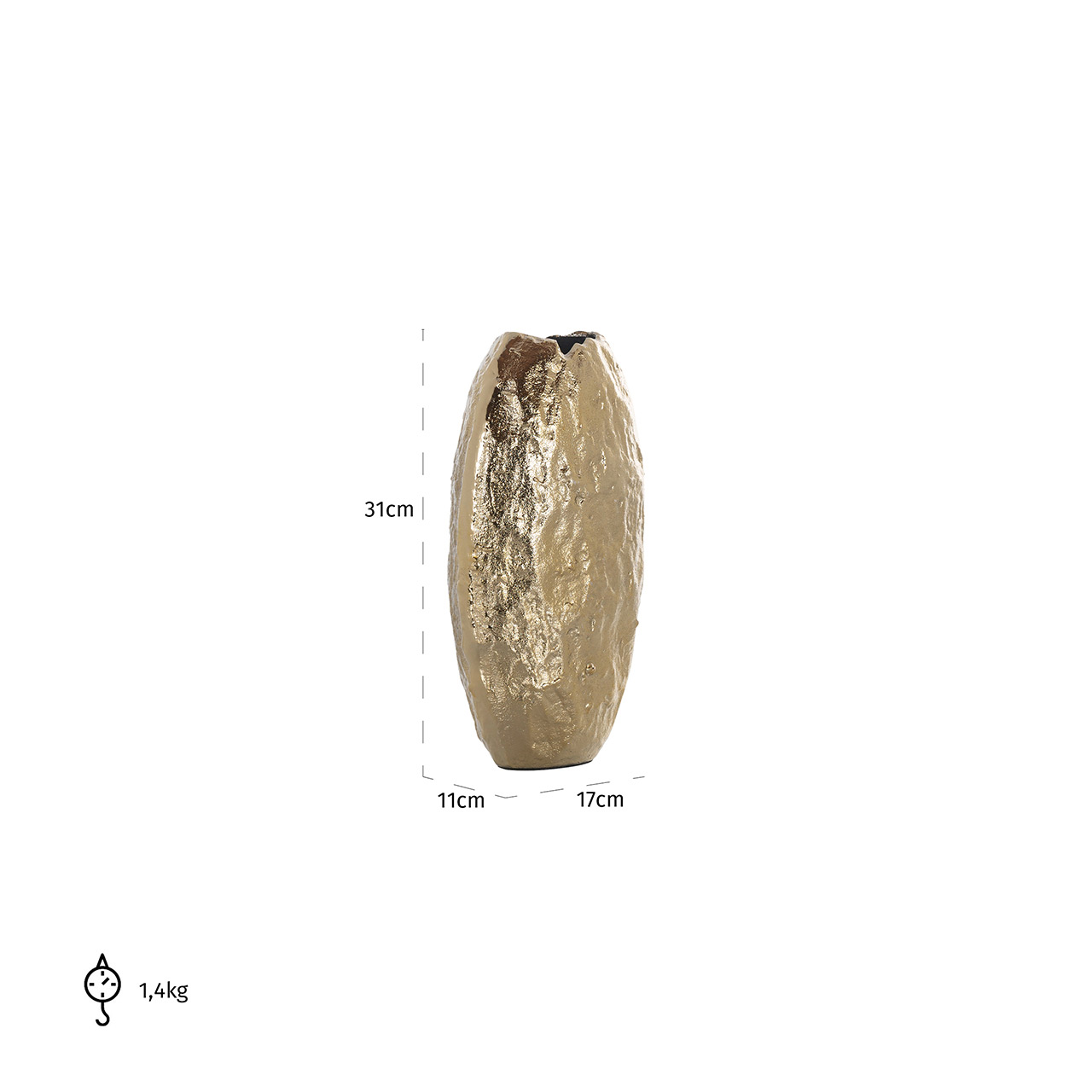 Richmond Decoration | Vase Liona (gold)