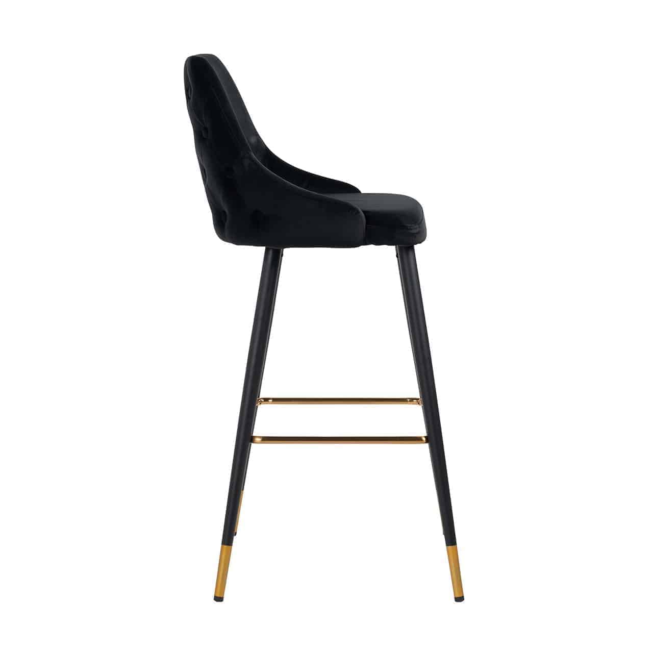 Barhocker Imani aus Samt (schwarz)
