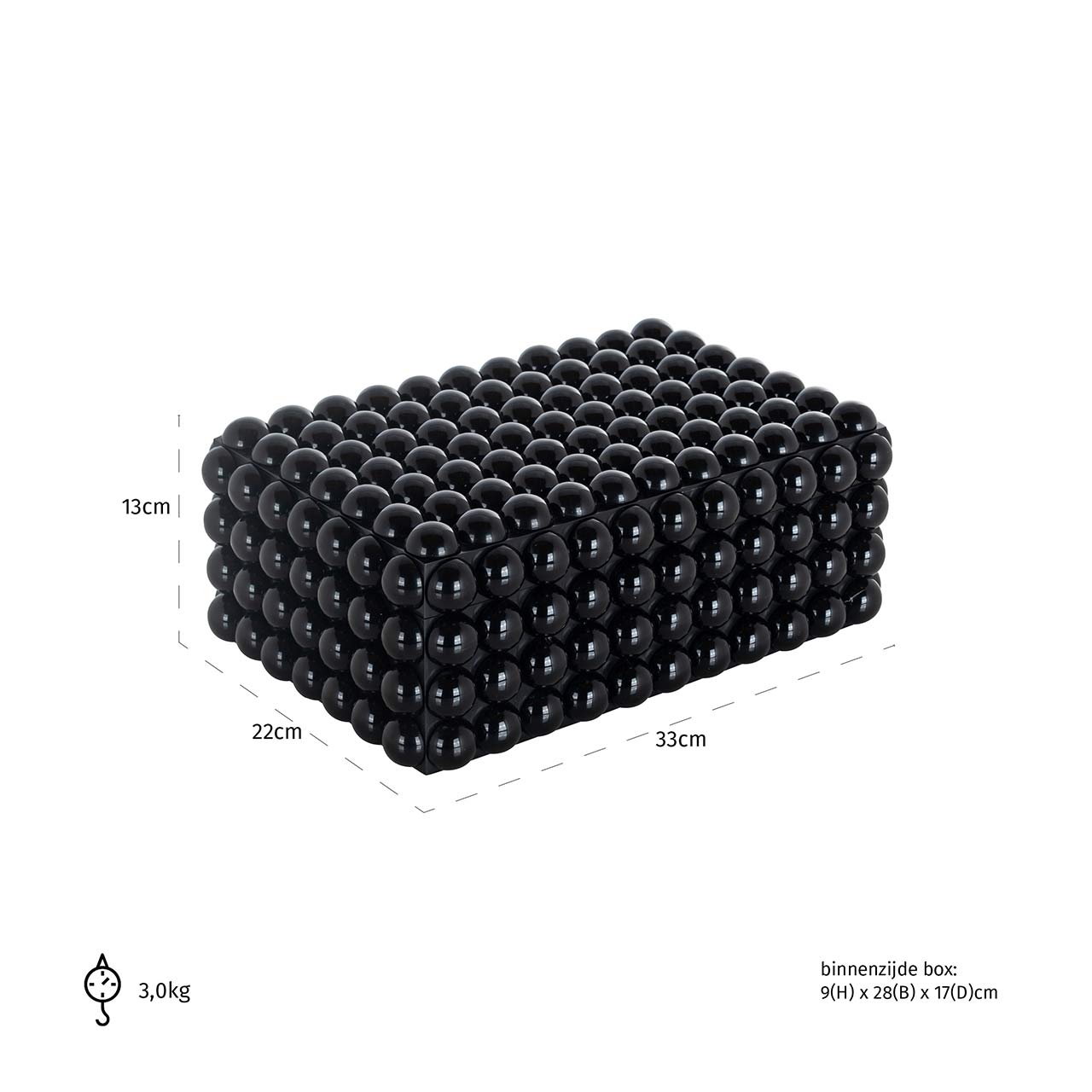Richmond Decoration | Schmuckbox Batool (schwarz) L