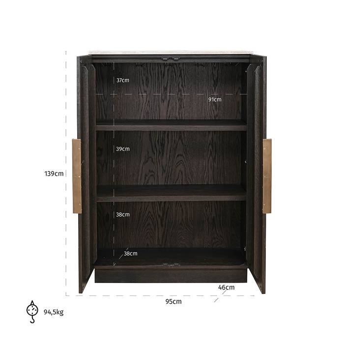 Schrank Claremont 2-türig (braun) Schrank Claremont 2-türig (braun)