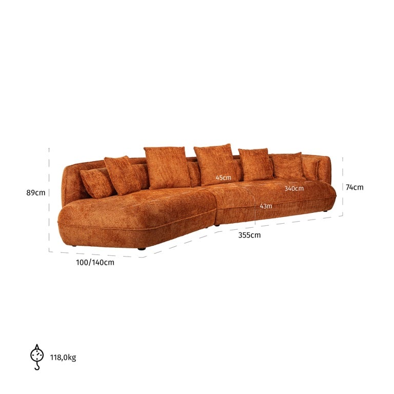 Rodina | Sofa (orange-rot) Rodina | Sofa (orange-rot)