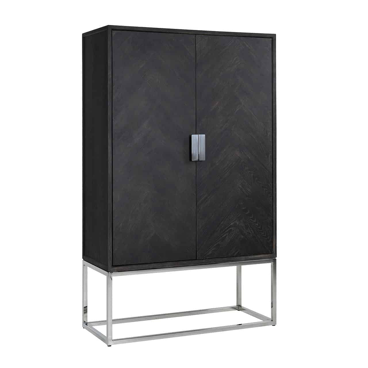 Blackbone (Silver) | Schrank mit 2 Türen (schwarz rustikal) 
