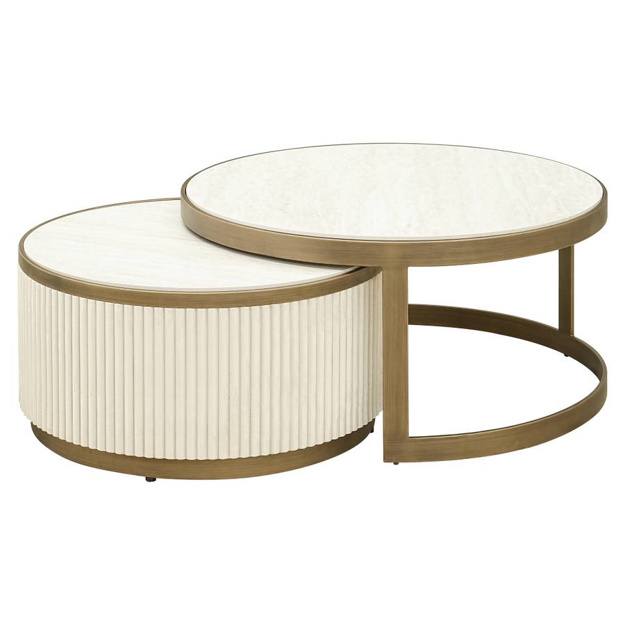 Couchtisch Tivoli Set von 2 (Weiss)