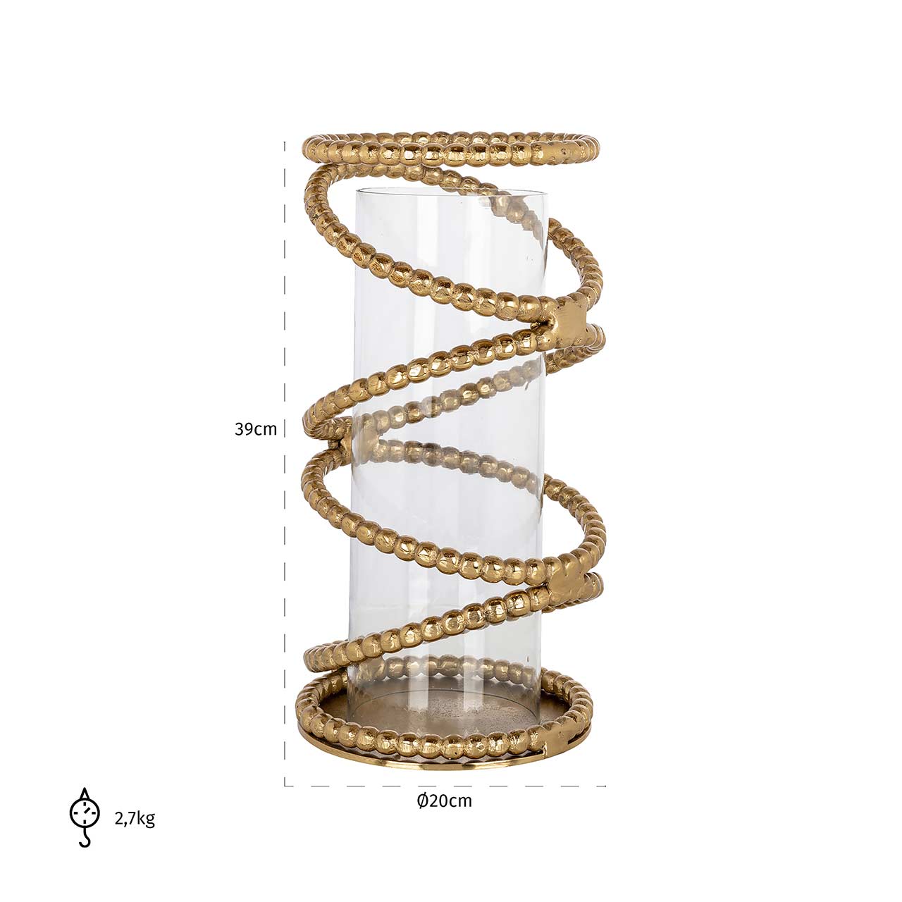 Richmond Decoration | Windlicht Jaden (brushed gold) L