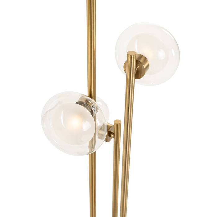  Stehleuchte Luva in Brushed Gold aus Eisen und Glas, mit elegantem Messing-Finish