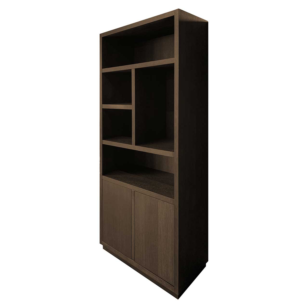 Oakura | Bücherregal mit 2 Türen (braun) Regale links