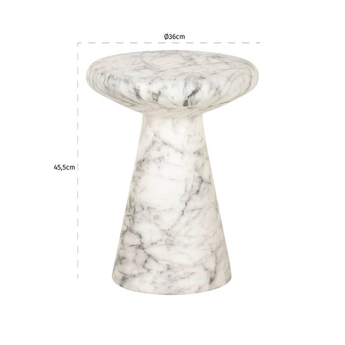 Beistelltisch Lohan faux white marble (weiss)