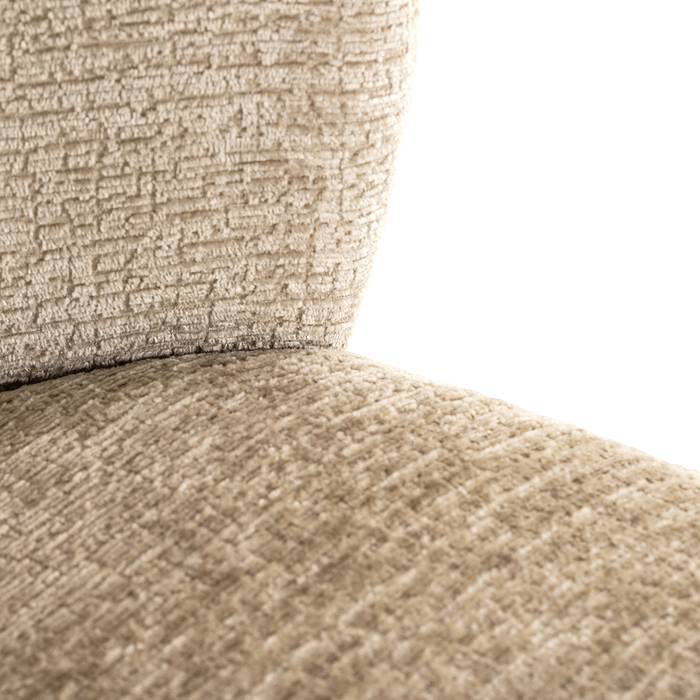Esszimmerstuhl Cannon (Fusion 109 desert), frontal aufgenommen. Modernes und elegantes Design mit Detailaufnahme