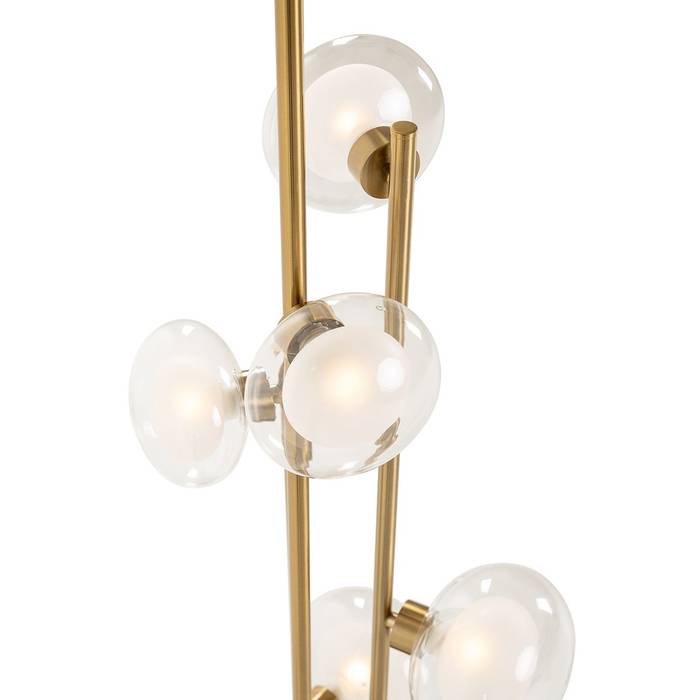  Stehleuchte Luva in Brushed Gold aus Eisen und Glas, mit elegantem Messing-Finish