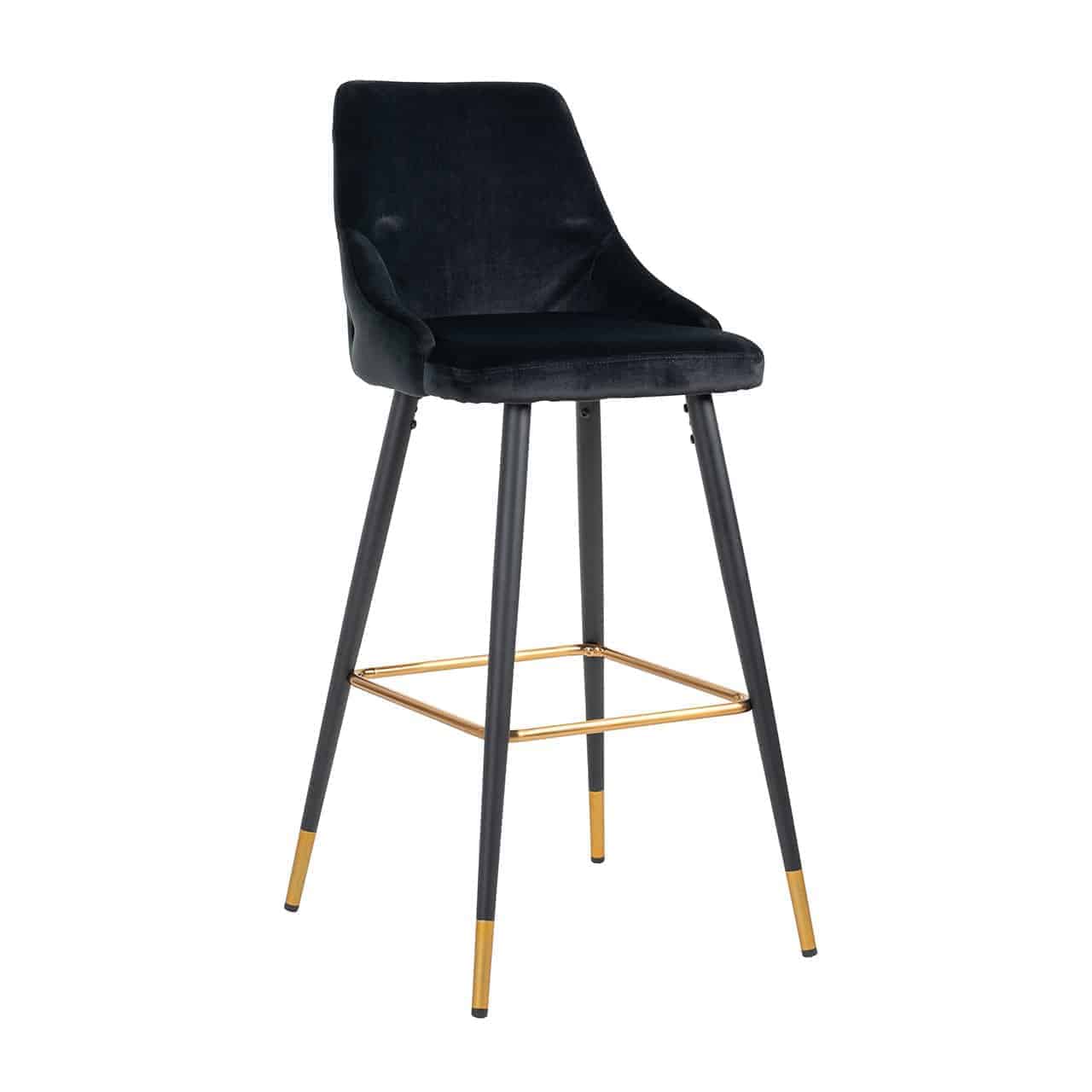 Barhocker Imani aus Samt (schwarz)