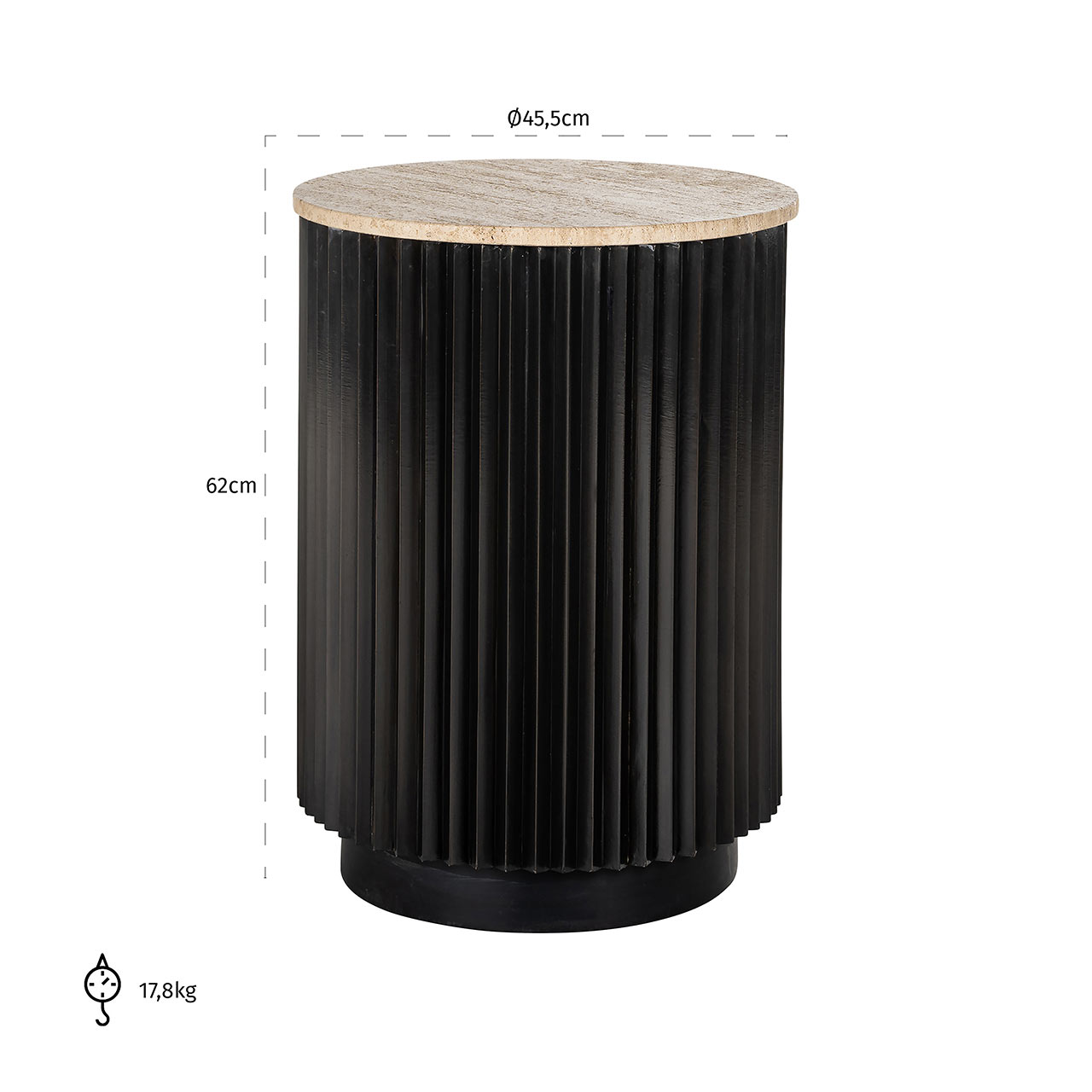 Hampton | Beistelltisch (schwarz)
