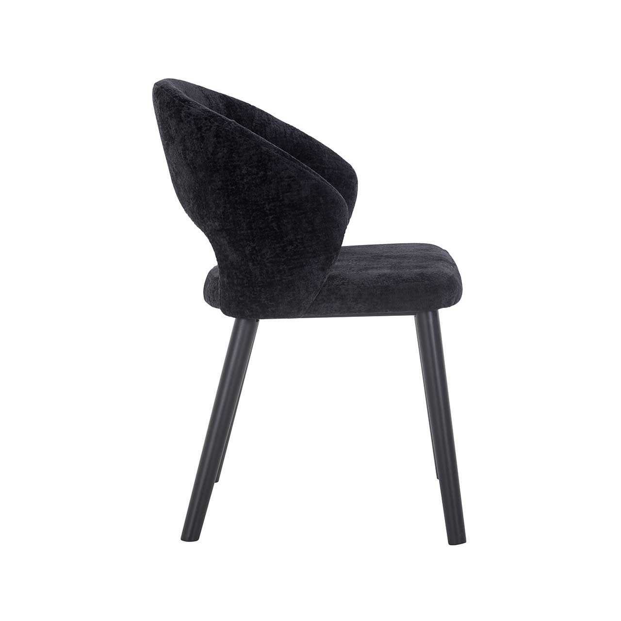 Stuhl Savoy aus Chenille (schwarz)